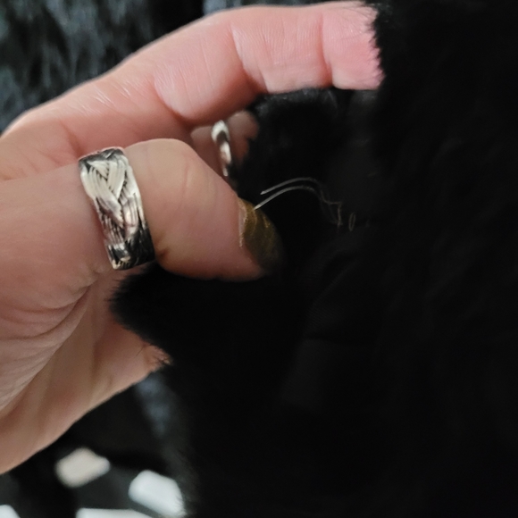 Black rabbit fur coat - Picture 5 of 5